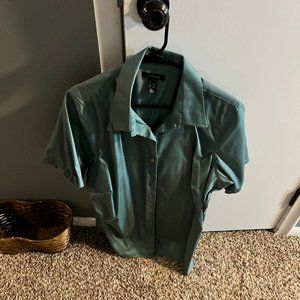 Lands End Size 1X Green Button Down